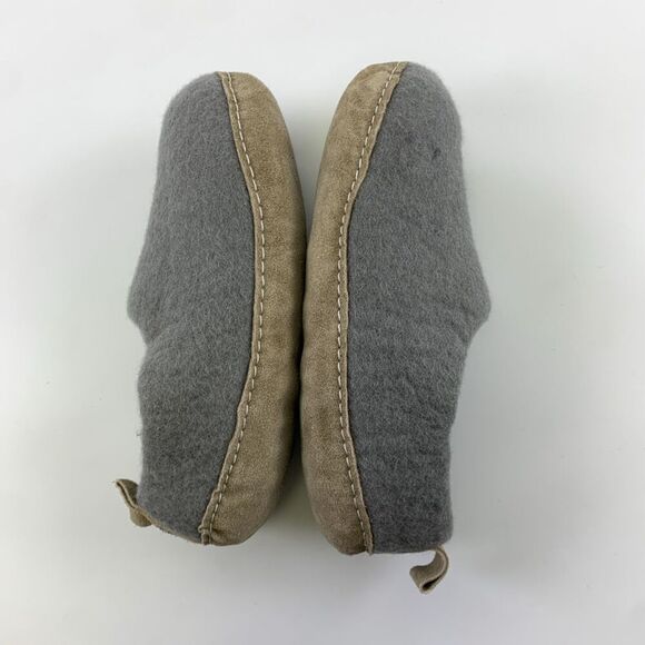 HAUSSIMPLE Natural Wool Cozy Indoor Slip On Slippers Gray Leather Sole Womens 10 - Picture 9 of 13